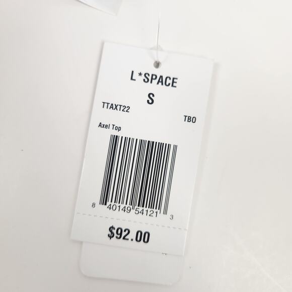 L*Space Axel Bikini Top One Shoulder in Two Tone Rib Orange Size Small NWT - Picture 6 of 6